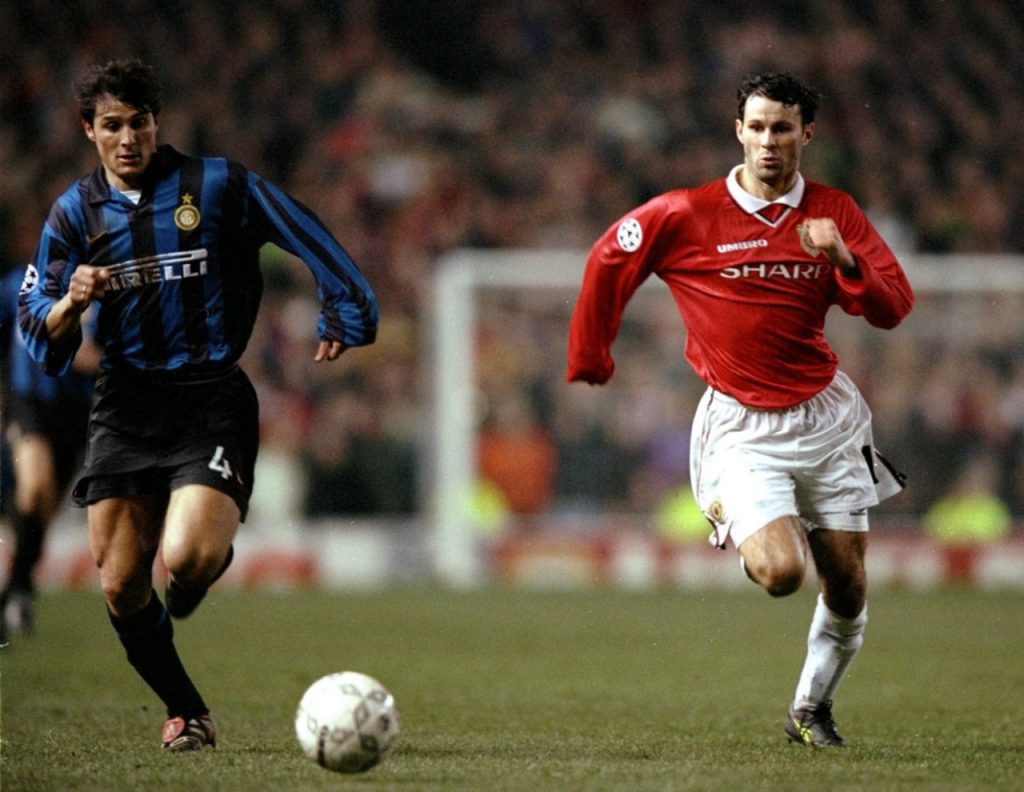 Manchester United legend, Ryan Giggs was a typical example of a touchline hugging winger.